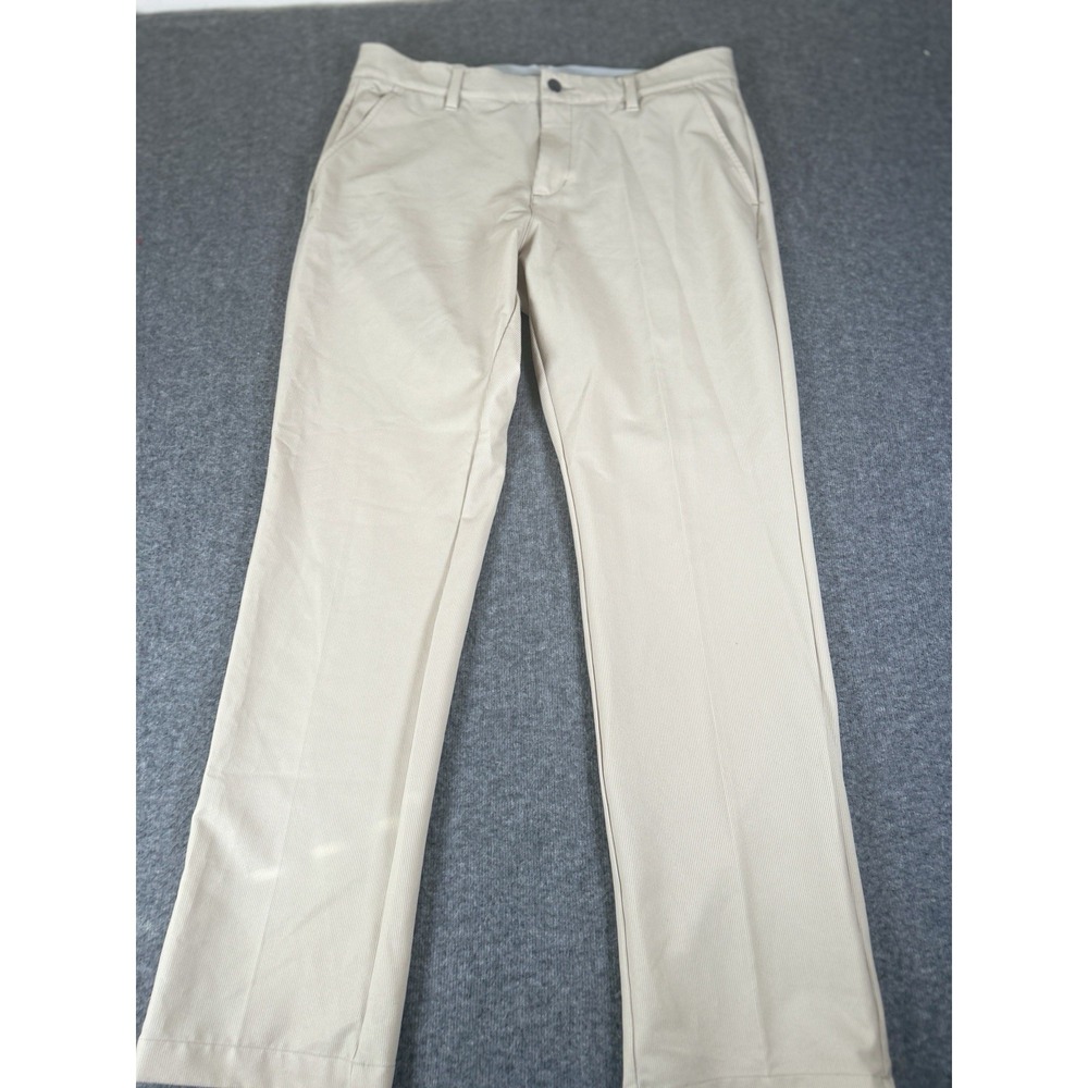 Adidas Golf Pants Mens 34 x 32 Tan striped Lightweight Outdoors
